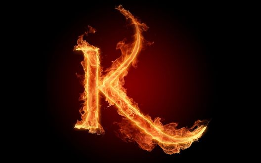 Обои на рабочий стол Горящая буква k