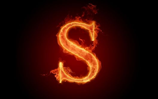 Обои на рабочий стол Горящая буква S