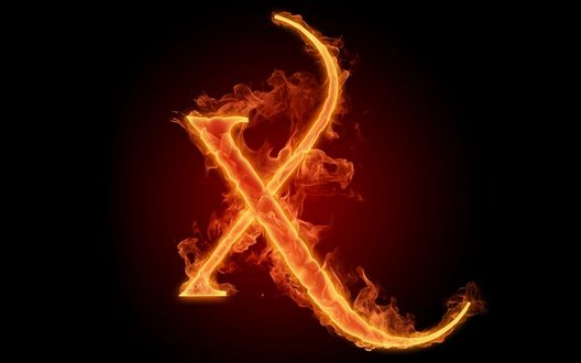 Обои на рабочий стол Горящая буква X