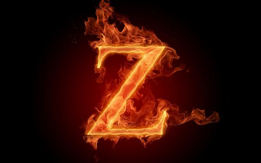 Обои на рабочий стол Горящая буква Z