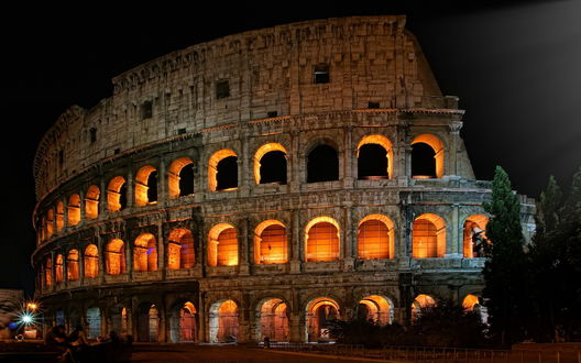 Обои на рабочий стол Ночной Колизей, Рим, Италия / The Colosseum, Rome, Italy
