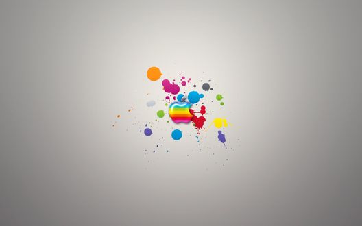Обои на рабочий стол Разноцветный логотип фирмы Apple