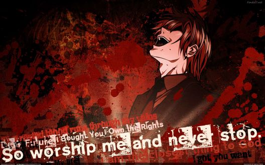 Обои на рабочий стол Кира из аниме 'Death note' (so worship me and never stop)