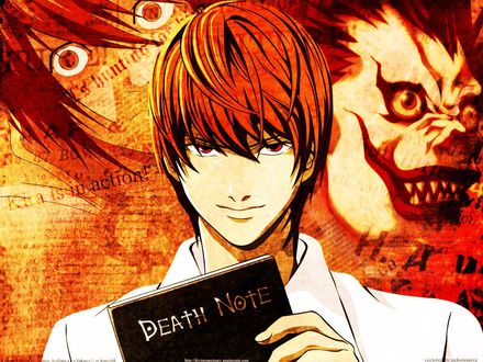 Обои на рабочий стол Кира из аниме 'Death Note'