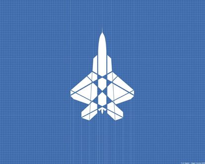 Обои на рабочий стол Схема самолета F-22 Raptor - Edgar Corond 2005