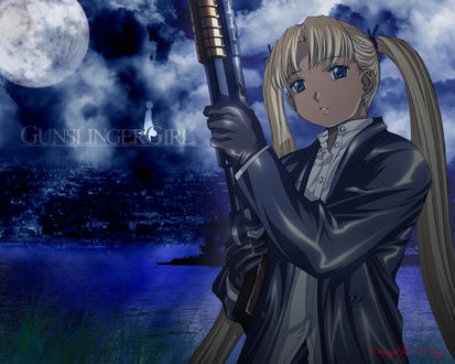 Обои на рабочий стол Триэла из аниме 'Школа убийц / Gunslinger Girl'