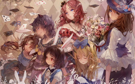 Обои на рабочий стол Alice In Wonderland / Алиса в стране чудес в стиле аниме