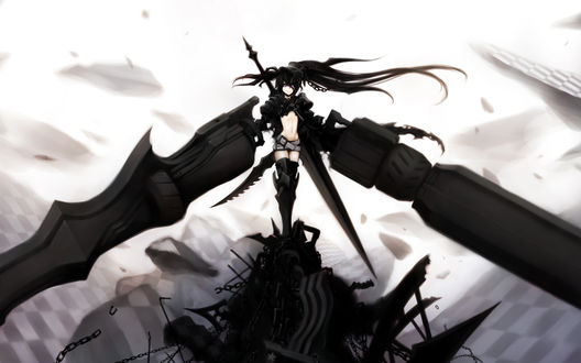 Обои на рабочий стол Insane Black Rock Shooter