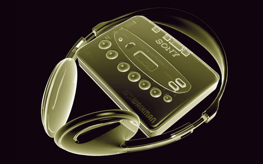 Обои на рабочий стол Ultimate Neon-Плеер с приёмником SONY WALKMAN с наушниками