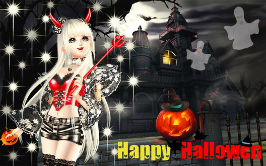 Обои на рабочий стол Дьяволица (Happy Hallowen)