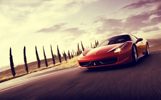 Обои на рабочий стол Красное Ферари / Ferrari