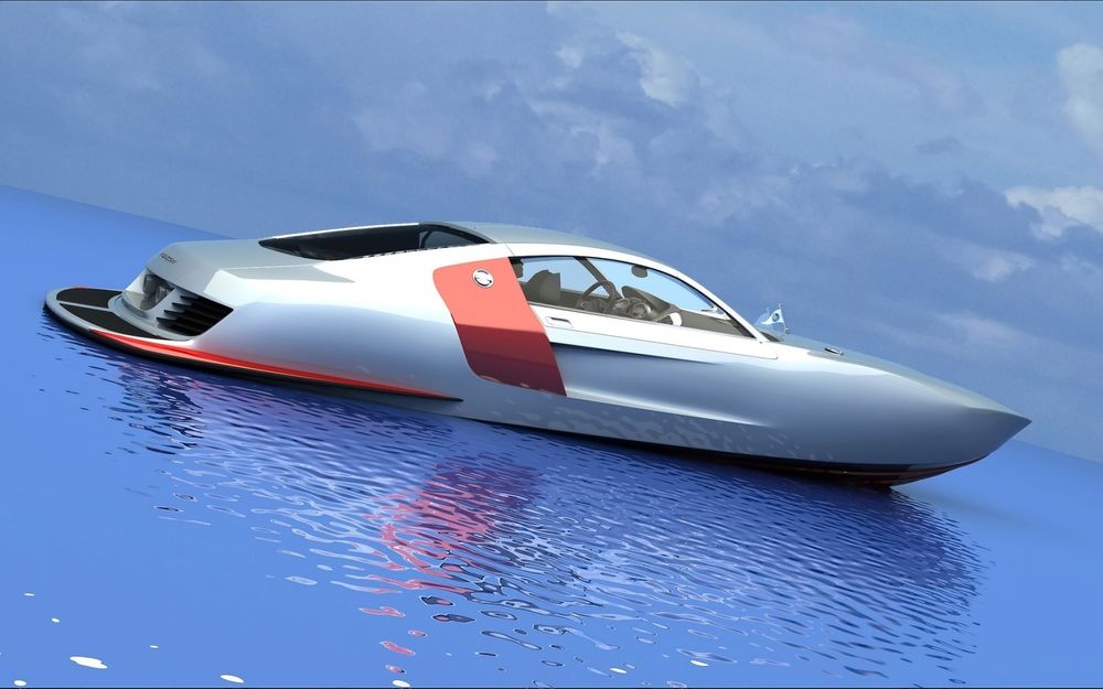 Обои для рабочего стола 3D Boat concept на воде