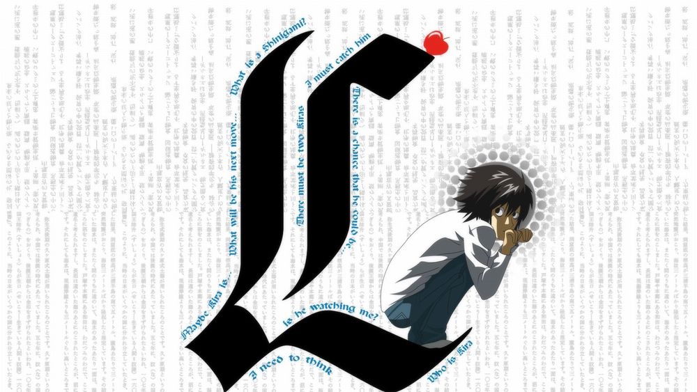 Обои для рабочего стола L из аниме Тетрадь смерти / Death Note