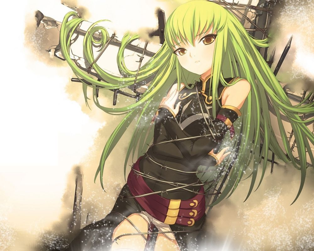 Обои для рабочего стола Сисиль из аниме 'Code Geass / Код Гиасс' на кресте
