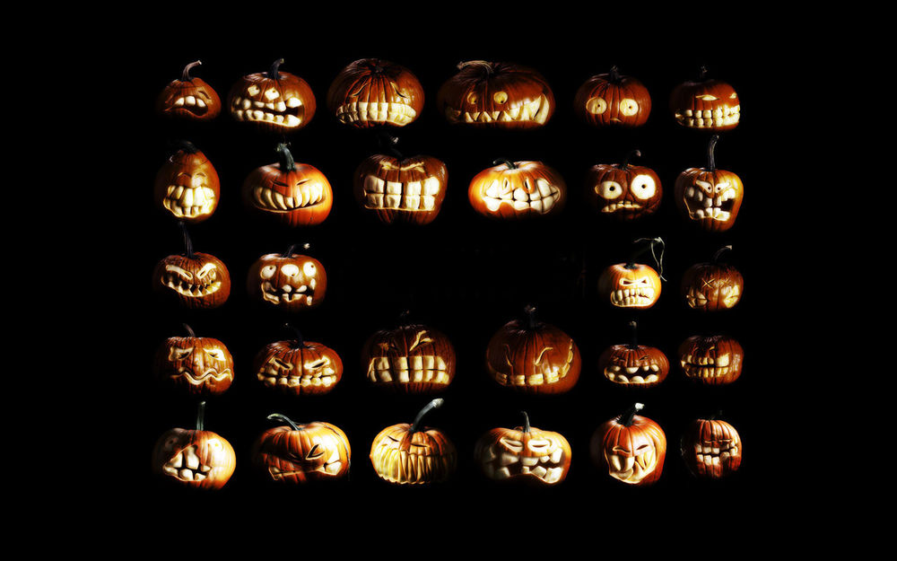 Обои для рабочего стола Halloween тыквы