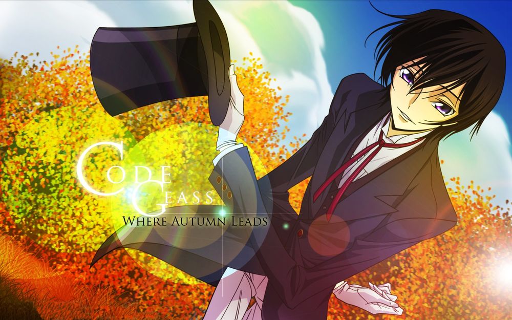 Обои для рабочего стола Лелуш из аниме 'Code Geass / Код Гиасс' осенью (Code Geass Where Autumn Leads)