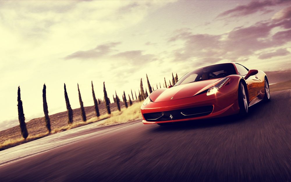 Обои для рабочего стола Красное Ферари / Ferrari