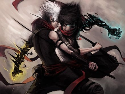 Обои на рабочий стол Битва лицом к лицу из аниме Sengoku Basara / Эпоха Смут