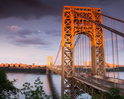 Обои на рабочий стол Мост Джорджа Вашингтона / George Washington Bridge, Нью-Йорк / New York, USA / США
