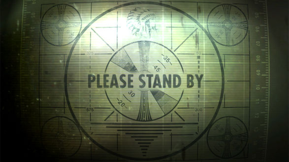 Обои на рабочий стол Экран телевизора из игры Fallout (please stand by)