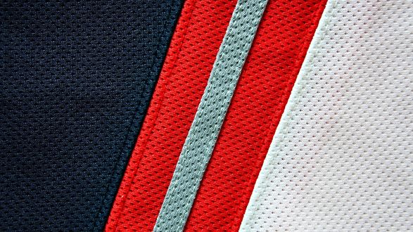 Обои на рабочий стол Ткань цветов хоккейной команды «New york rangers»