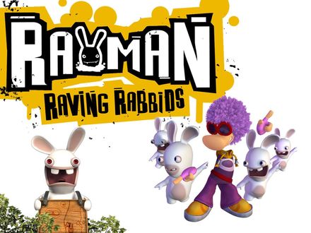 Обои на рабочий стол Рейман танцует диско с бешеными кроликами (Rayman Raving Rabbids)