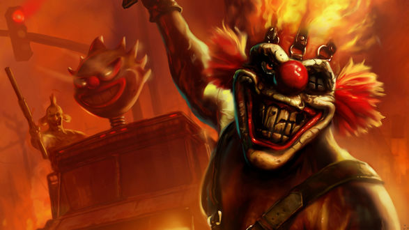 Обои на рабочий стол Клоун из игры 'Twisted Metal'