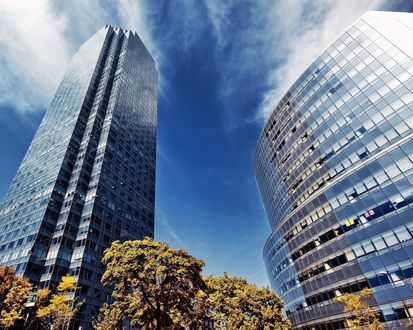Обои на рабочий стол Два больших небоскреба в Нью-Йорке / New-York