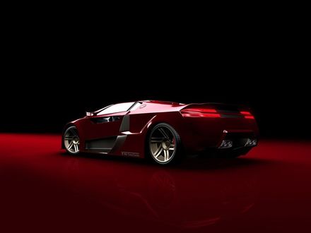 Обои на рабочий стол Шикарное авто на полированной поверхности