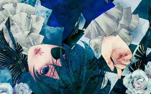 Обои на рабочий стол Сиэль Фантомхайв / Ciel Phantomhive из аниме 'Тёмный дворецкий / Kuroshitsuji'
