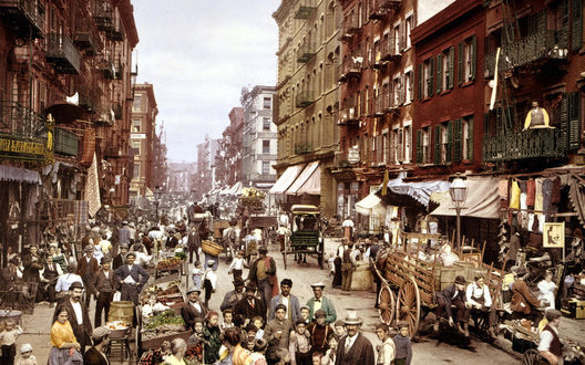 Обои на рабочий стол New York City, USA / Нью Йорк, США 1909 год, одна из центральных улиц