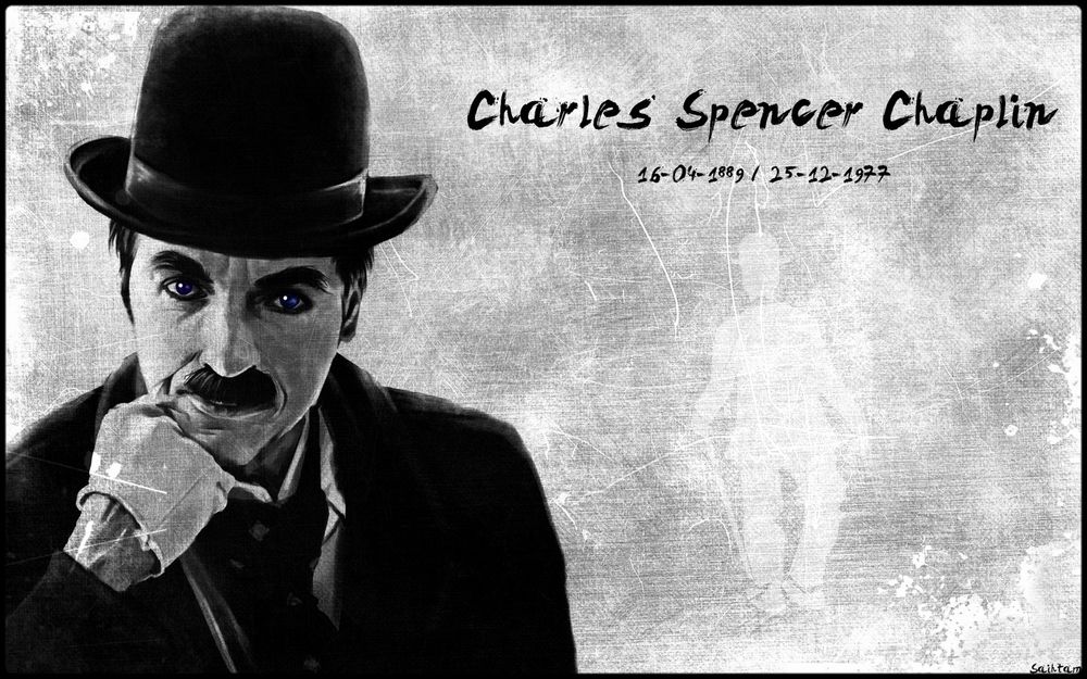Обои для рабочего стола Портрет Чарли Чаплина / Charles Spencer Chaplin (16-04-1889 / 25-12-1977)