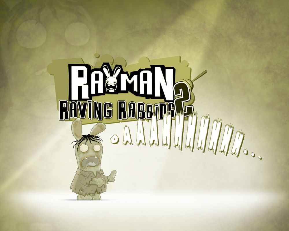 Обои на рабочий стол Бешеный кролик-зомби (Rayman Raving Rabbids 2,  OAAAHHHHHHH...), обои для рабочего стола, скачать обои, обои бесплатно