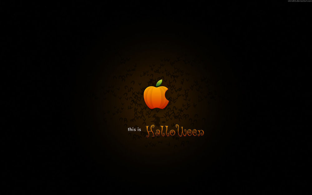 Обои для рабочего стола Логотип Apple в виде тыквы Хэллоуин (this is Halloween)