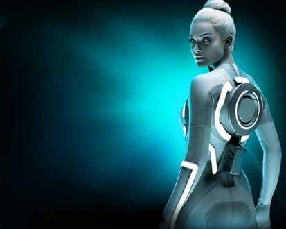 Обои на рабочий стол Фантастическая девушка из фильма Трон - наследие / Tron - legacy