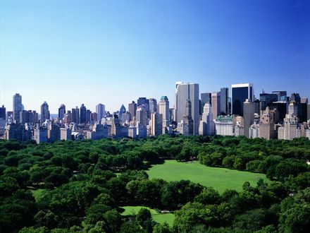 Обои на рабочий стол Панорамный вид на Центральный парк / Central park, Нью-Йорк, США
