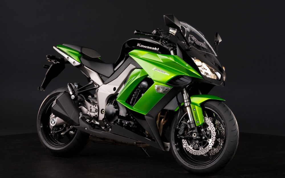 Обои для рабочего стола Kawasaki Z1000SX  зелёного цвета
