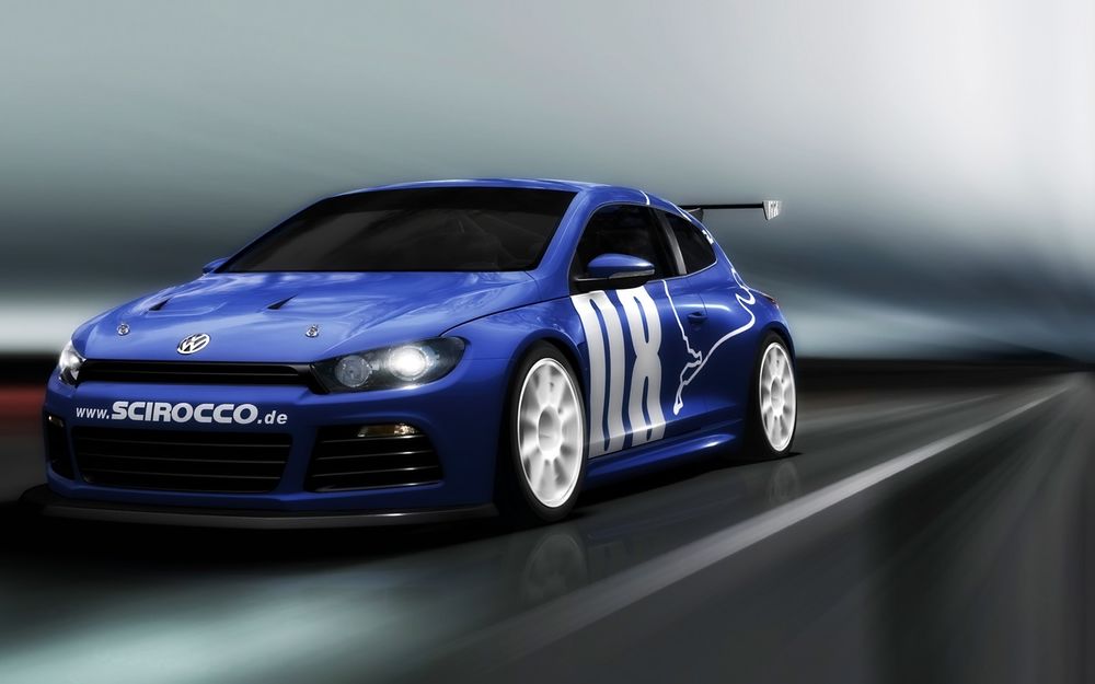 Обои для рабочего стола VW_Scirocco на дороге