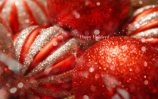 Обои на рабочий стол Новогодние шары (Happy Holidays!)