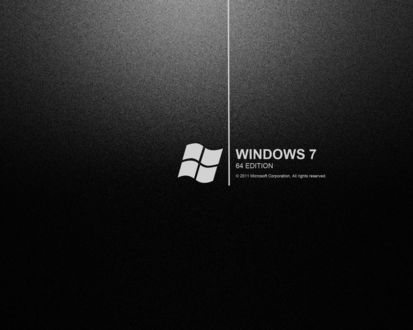 Обои на рабочий стол Черные обои (Windows 7 64 edition © 2011 Microsoft Corporstion sll rights reserved)