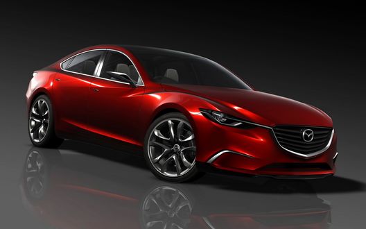 Обои на рабочий стол Концепт кар Mazda Takeri красного цвета