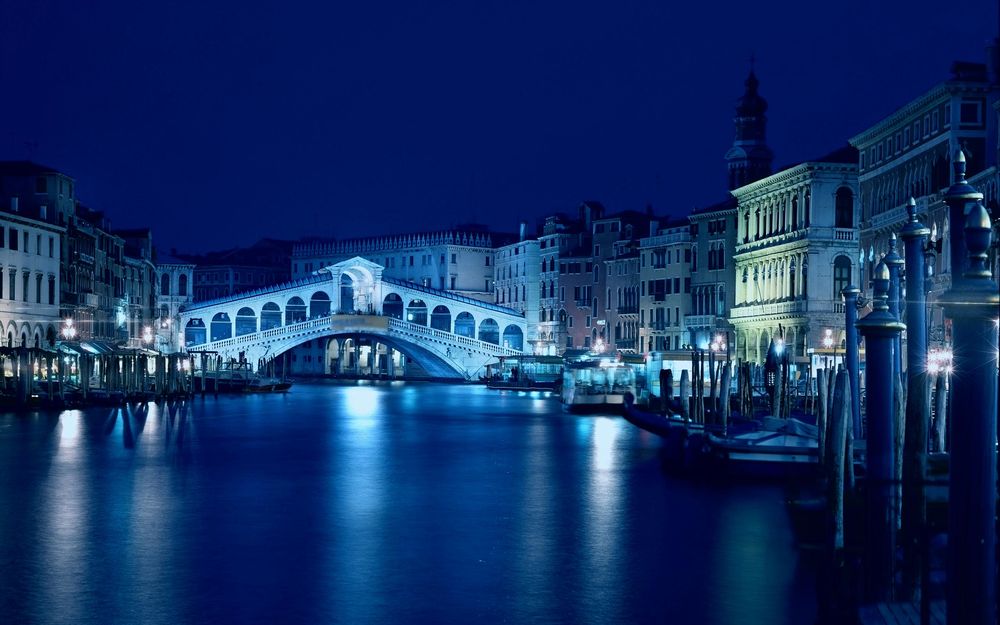 Обои для рабочего стола Мост Риальто / Ponte di Rialto, Гранд канал / Canal Grande, Венеция, Италия