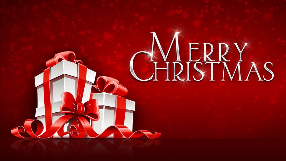 Обои для рабочего стола Гора подарков (MERRY CHRISTMAS)
