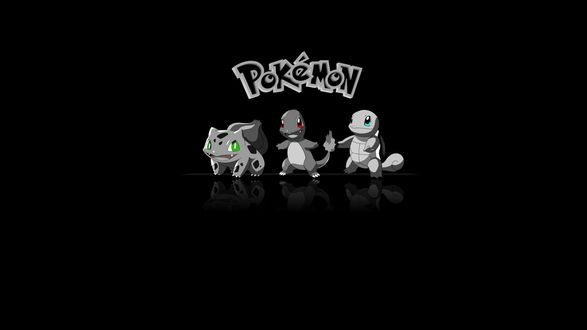 Обои на рабочий стол З покемона на черном фоне (Pokemon )