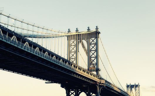Обои на рабочий стол Мост в Манхеттон / Manhattan Bridge, Нью-Йорк / New York City, США / USA