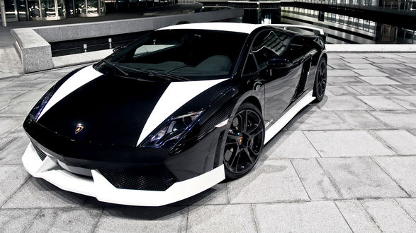 Обои на рабочий стол Lamborghini Gallardo / Ламборджини на пандусе