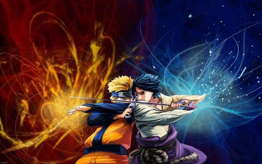 Обои на рабочий стол Naruto - Vs - Sasuke / Наруто против Саске