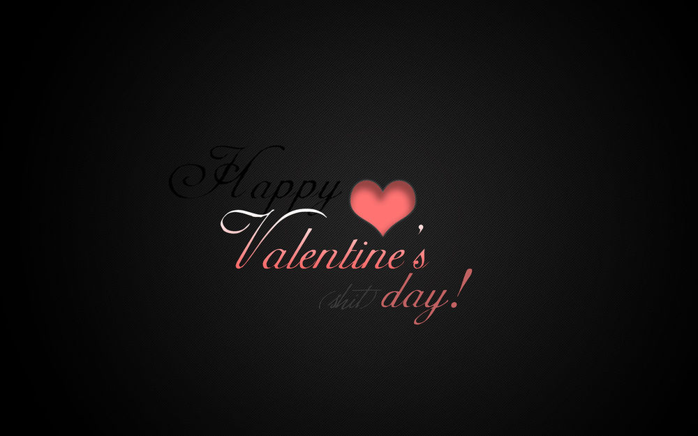 Обои для рабочего стола На черном фоне написанно Happy Valentines Day