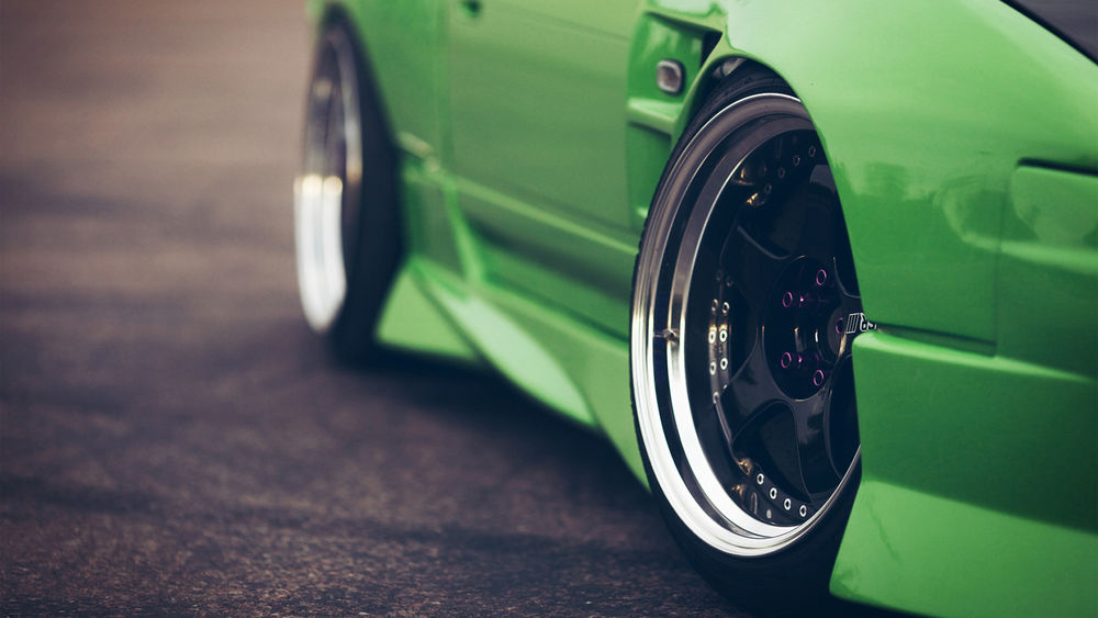 Обои для рабочего стола Nissan 240sx зеленого цвета