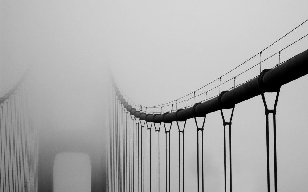 Обои для рабочего стола Мост Golden grate bridge в Сан - Франциско / San - Francisco в тумане